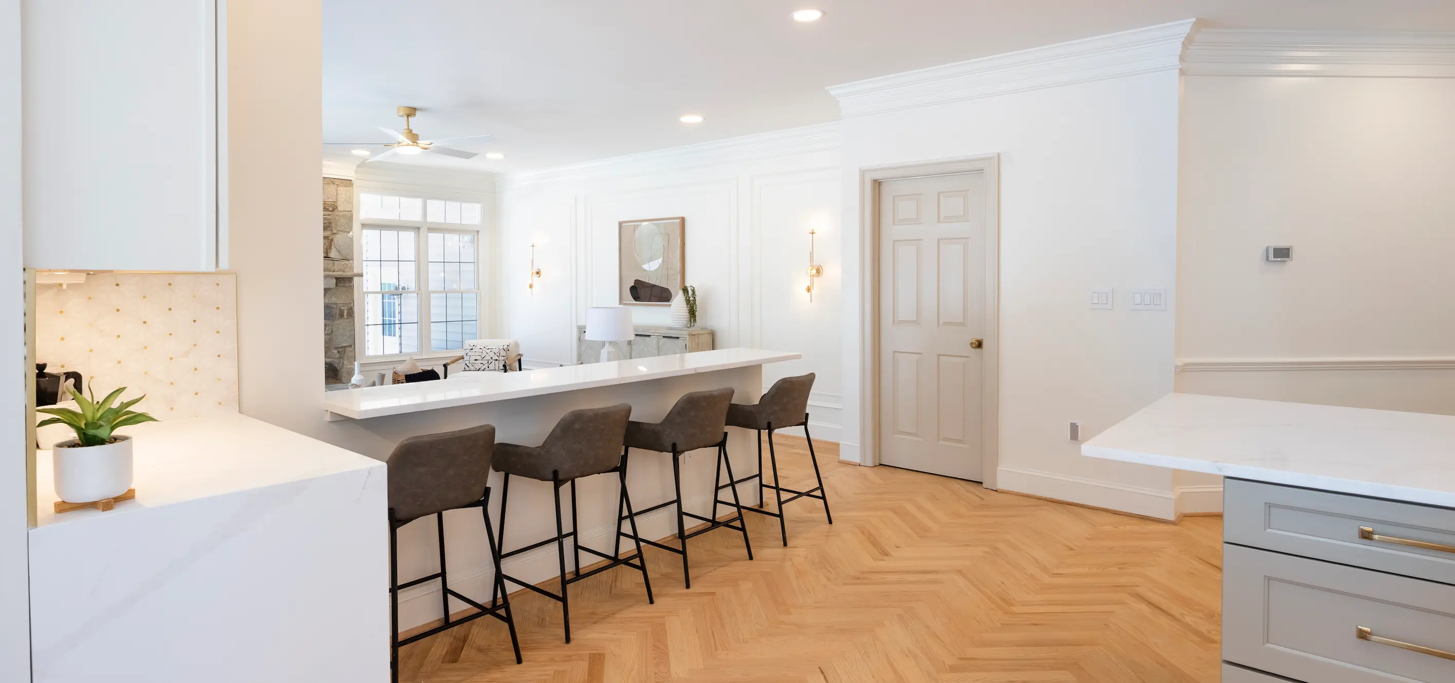 Custom kitchen counter and cabinetry